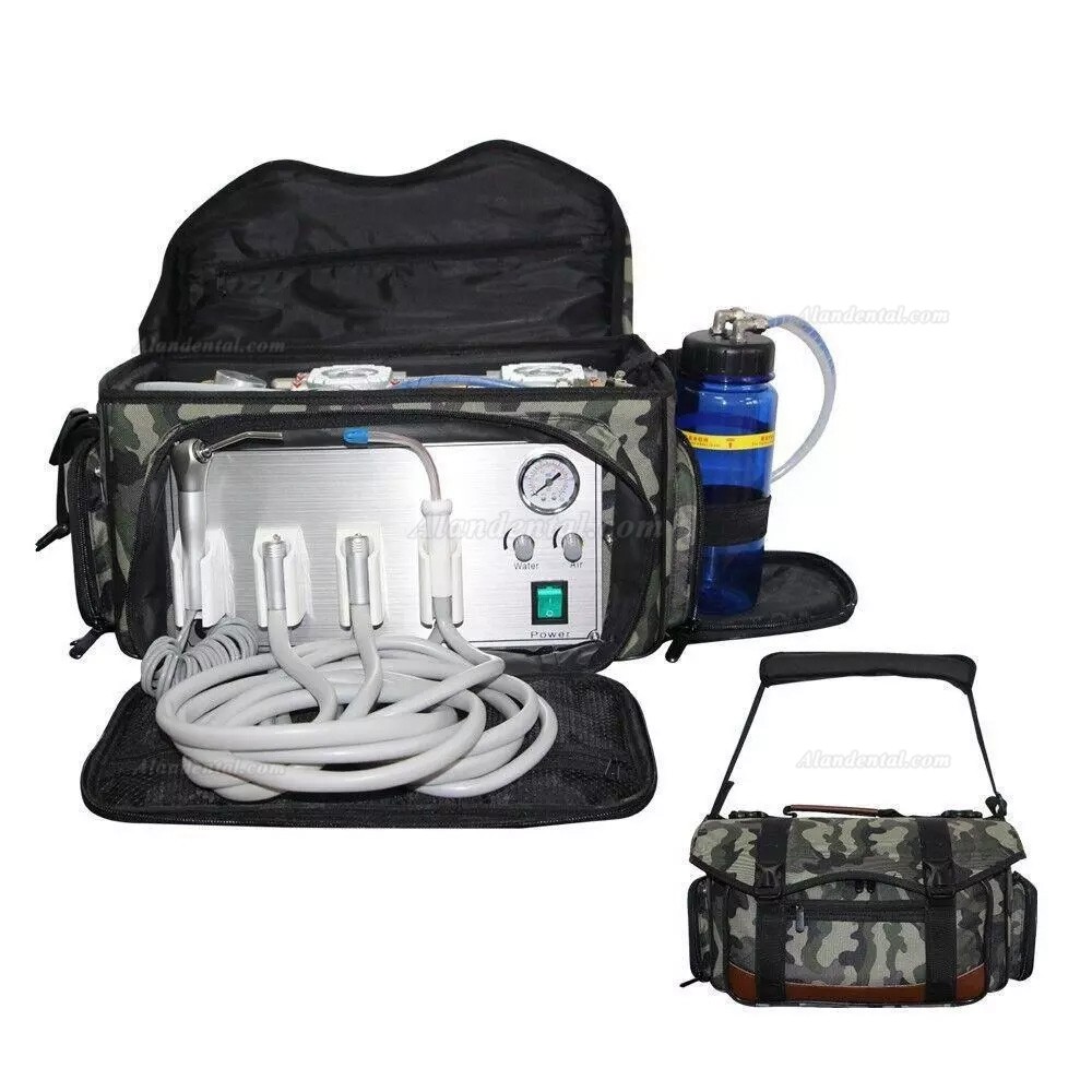 BEST 401 Portable Dental Unit Backpack with Compressor + 3 Way Syringe + Suction + Tube 4H